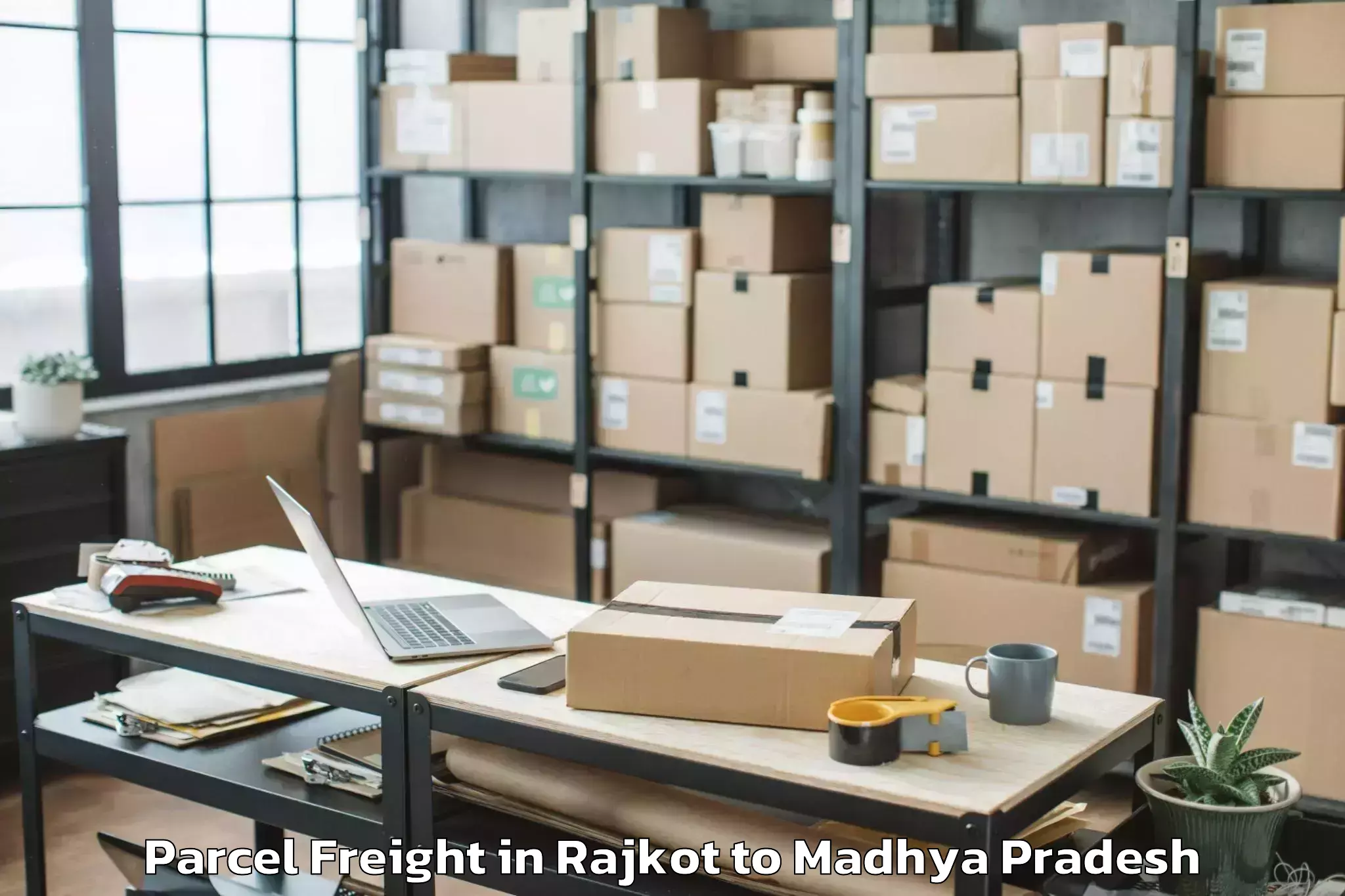 Quality Rajkot to Basoda Parcel Freight